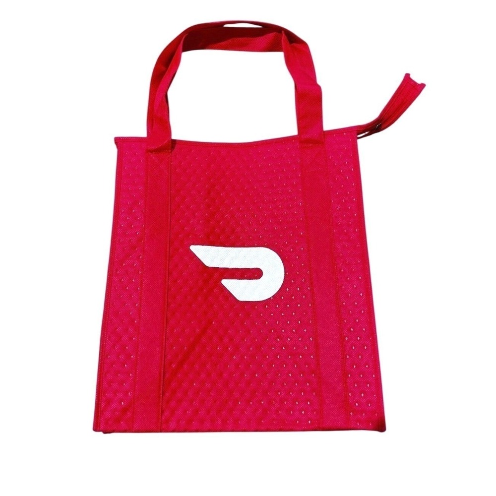 Doordash Insulated Red Official Handles Zip‎ Food Delivery Tote Bag 13x15x9" NEW